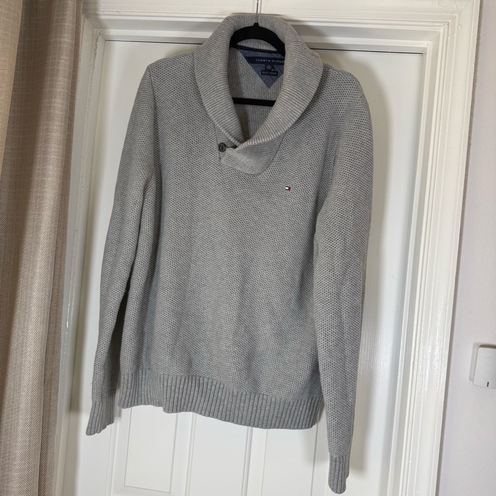 Tommy Hilfiger Pima Merino Wool Gray Knit Sweater XL